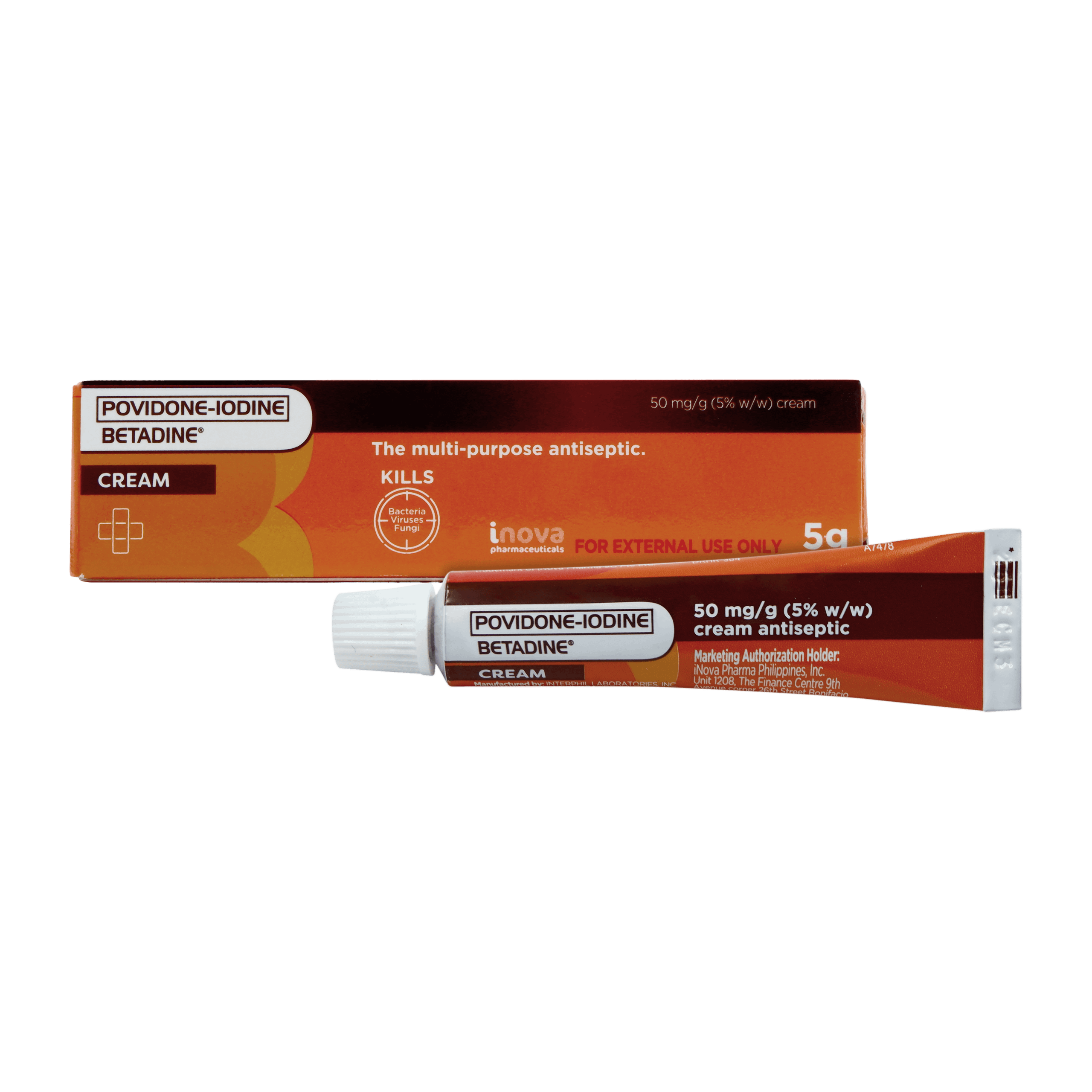 Betadine Cream in new packaging of tube and box
