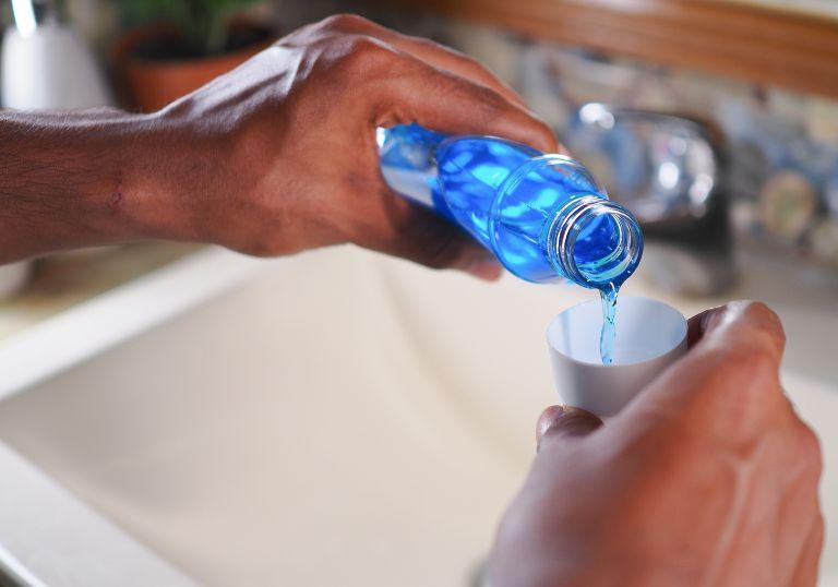 mouthwash in the sink